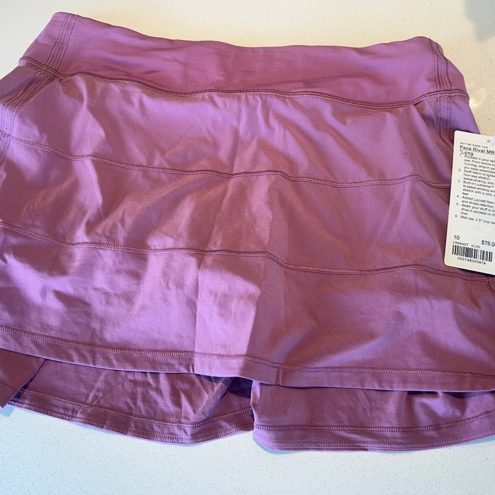 Brand New Lululemon Pace Rival MR Skirt